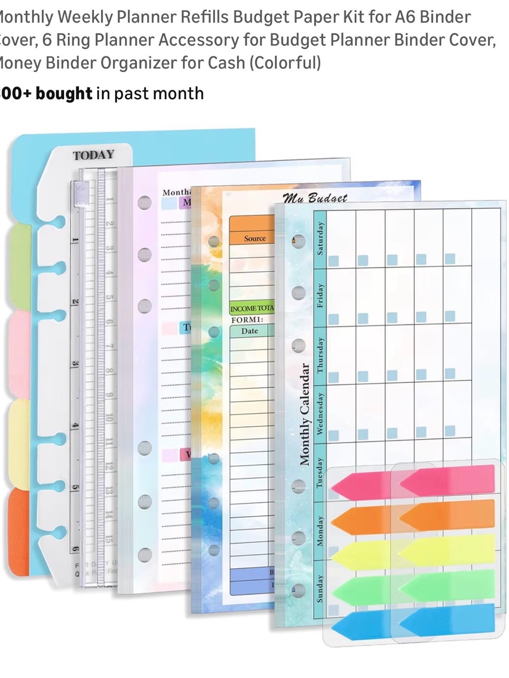 A6 Colorful Budget Planner Refills - Pastel Monthly & Weekly Inserts